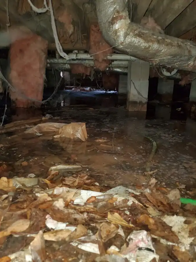 Crawl space flood assessment for Commercial Water Damage Restoration in Denham Springs